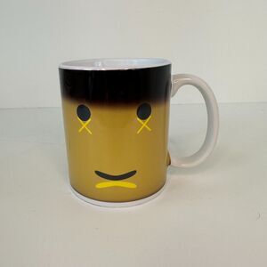 Dead Smiley Sad Face Ceramic Mug Tea Coffee Cup 10oz Black & Yellow Heat Activat